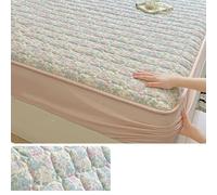 ZIUSFAC Drap Housse Microfibre Respirant Parure De Lit Doux Protège-Matelas Confortable Bonnet 25cm Drap-Housse Imprimé Fleur Matelassé Linge De Lit 90×200(Pink,200x220cm/79x87in)