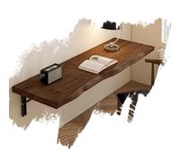 ZIUSFAC Établi Murale Pliante Table Pliable en Bois Étagère Murale Pliable Table À Manger Invisible Vintage Marron Table Pliante 80×45cm Bureau Flottant(80x45cm/31.5x17.7in)