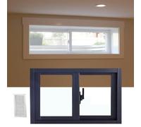 ZIUSFAC Fenêtre Coulissante Horizontale Fenêtres De Cabanon 55×45cm 60×45cm Fenêtre De sous-Sol en Aluminium Encastrée Fenêtre De Cave pour Magasin Remise Poulailler(Gray,(WxH) 78x40cm/31x16)