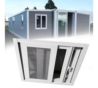 ZIUSFAC Fenêtre De sous-Sol De Rechange Fenêtres D'abri De Jardin en Verre Transparent Fenêtre Coulissante pour Cuisine Résidentiel Ventilation(White,(WxH) 70x50cm/28x20)