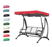 ZIUSFAC Housse De Toit Pour Balancelle De Jardin Toit De Balancelle 164×114cm 190×132cm Toit Balancelle Jardin Exterieur Canopée Pour Balancelle 2-3 Places(Red,142x120cm/56x47in)