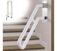 ZIUSFAC Main Courante De Sécurité 60cm Rampe Murale en Forme De U Rampe D'escalier 1 À 3 Marches Main Courante D'escalier Antidérapante(White,75cm/29.5in)