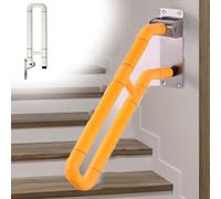 ZIUSFAC Main Courante De Sécurité 60cm Rampe Murale en Forme De U Rampe D'escalier 1 À 3 Marches Main Courante D'escalier Antidérapante(Yellow,75cm/29.5in)