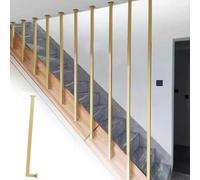 ZIUSFAC Main Courante D'escalier Montée Au Plafond Garde-Corps D'escalier Carrée en Forme De L Rampe D'escalier en Métal Rambarde De Sécurité pour Marches Loft(Gold,40CM/1.3ft)