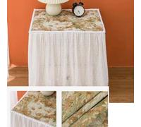 ZIUSFAC Nappe De Table Chevet 45×45cm Housse Anti-poussière pour avec Bordure Coton Et Lin Personnalisée(B,40x50x45cm/15.7x19.7x17.7in)