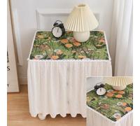 ZIUSFAC Nappe De Table Chevet 45×45cm Housse Anti-poussière pour avec Bordure Coton Et Lin Personnalisée(E,40x40x45cm/15.7x15.7x17.7in)