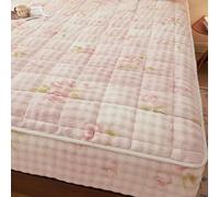 ZIUSFAC Parure De Lit Velours Corail Drap-Housse Épaisse d'hiver Drap Housse Chaud Doux Housse Matelas 150×200 180×220 Protège-Matelas Poche Profonde 28cm(Pink,135x200cm/53x79in)