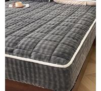 ZIUSFAC Parure De Lit Velours Corail Drap-Housse Épaisse d'hiver Drap Housse Chaud Doux Housse Matelas 150×200 180×220 Protège-Matelas Poche Profonde 28cm(Gray1,135x200cm/53x79in)