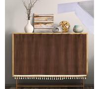 ZIUSFAC Personnalisé Rideaux D'armoire Rideau Anti-Poussière pour Étagères sous Évier Rideau sous Evier Rideau Placard sans Perçage Rideau Meuble Cuisine Grain De Bois(Texture 8,70x40cm/27.6x15.7in)