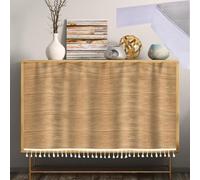 ZIUSFAC Personnalisé Rideaux D'armoire Rideau Anti-Poussière pour Étagères sous Évier Rideau sous Evier Rideau Placard sans Perçage Rideau Meuble Cuisine Grain De Bois(Texture 4,100x50cm/39.4x19.7in)