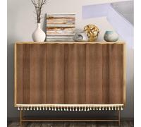 ZIUSFAC Personnalisé Rideaux D'armoire Rideau Anti-Poussière pour Étagères sous Évier Rideau sous Evier Rideau Placard sans Perçage Rideau Meuble Cuisine Grain De Bois(Texture 7,100x100cm/39.4x39in)