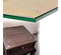 ZIUSFAC Plateau en Verre Carré Dessus De Table pour Bout De Canape Plateau De Table en en Verre Trempé Transparent 50cm Bords Polis(55x55cm/21.7x21.7in)