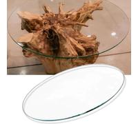 ZIUSFAC Plateau en Verre Trempé Transparent Plateau Rond en Verre 38 Cm - 98 Cm Dessus De Table 6 Mm D’Épaisseur Plateau De Table pour Table De Bistrot(80cm/31.5in)