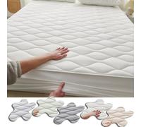 ZIUSFAC Protège-Matelas Lavable Parure De Lit Ourlet Élastique Drap Housse 90/150/180/200/220cm Housse De Matelas en Polyester Drap-Housse 28cm De Profondeur(White,180x200cm/71x79in)