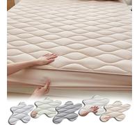 ZIUSFAC Protège-Matelas Lavable Parure De Lit Ourlet Élastique Drap Housse 90/150/180/200/220cm Housse De Matelas en Polyester Drap-Housse 28cm De Profondeur(Khaki,180x200cm/71x79in)