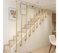 ZIUSFAC Rampe D'escalier en Métal Montage Au Plafond Main Courante D'escalier IntéRieur Garde Corps Escalier Balustrade en Forme De L Rambarde pour Porche Marches(Gold,40CM/1.3ft)