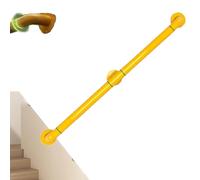 ZIUSFAC Rampe D'escalier Murale Main Courante en Acier Poignée De Douche Lueur Nocturne Main Courante D'escalier Antidérapante Rampe Escalier Porche Terrasse Maison(Yellow,4.3ft/130cm)