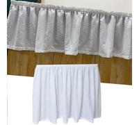 ZIUSFAC Rideau Anti-Poussière Blanc Rideau Cache Placard Auto-Adhésif Rideaux sous L'évier Brodé Rideaux D'armoires 90cm 130cm Large Rideau De Placard pour Dressing(White 2,130x90cm/51.1x35.4in)