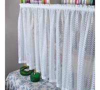 ZIUSFAC Rideau Anti-Poussière Blanc Rideau Cache Placard Auto-Adhésif Rideaux sous L'évier Brodé Rideaux D'armoires 90cm 130cm Large Rideau De Placard pour Dressing(White 5,90x40cm/35.4x15.7n)