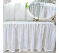 ZIUSFAC Rideau Anti-Poussière Blanc Rideau Cache Placard Auto-Adhésif Rideaux sous L'évier Brodé Rideaux D'armoires 90cm 130cm Large Rideau De Placard pour Dressing(White 3,130x110cm/51.1x43in)