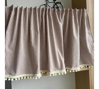 ZIUSFAC Rideau Armoire À Carreaux Buffalo Rideau sous Evier Tartan Anti-Poussière Rideau D'armoire À Chaussure avec Gland Auto-Adhésif Rideau Placard sans Perçage(140x60cm/55x23.6in)