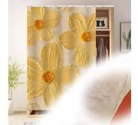 ZIUSFAC Rideau Armoire De Cuisine Rideaux Occultant Court Rideau Cache Placard sans Perçage Rideaux D'armoires Anti-Poussière Rideau Placard avec Rail Coulissant(Yellow,50x140cm/19.7x55in)