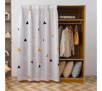 ZIUSFAC Rideau D'armoire À Chaussure Rideau pour Placard Ouvert Rideaux Armoire avec Rail Coulissant Rideau sous Evier Brodé Floral Rideau Anti-Poussière(Black,90x150cm/35.4x59in)