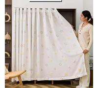 ZIUSFAC Rideau D'armoire À Chaussure Rideau pour Placard Ouvert Rideaux Armoire avec Rail Coulissant Rideau sous Evier Brodé Floral Rideau Anti-Poussière(Yellow,100x150cm/39.4x59in)