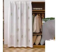 ZIUSFAC Rideau D'armoire À Chaussure Rideau pour Placard Ouvert Rideaux Armoire avec Rail Coulissant Rideau sous Evier Brodé Floral Rideau Anti-Poussière(Tree,90x150cm/35.4x59in)