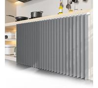 ZIUSFAC Rideaux D'armoire Imperméables Rideau sous Evier Rideaux pour Étagères Rideau De Placard Rideau Pliables Anti-Poussière Rideau Occultant Auto-Adhésif Beige/Gris(Gray,120x60cm/47.2x23.6in)