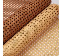 ZIUSFAC Sangle De Canne en Rotin Plastique Canne Pré-tissée Tissu en Rotin À Maille Ouverte Rouleau De Toile en Rotin Synthétique Rouleau De Cannage pour Commode Chaise(Log,100x102cm/39.4x40.1in)