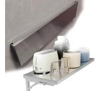 ZIUSFAC Table De Cuisine Pliante Murale Table Murale Invisible 80 90 100 120 150cm Étagère Murale Pliable Plan De Travail Mural en INOX Bureau Flottant Commerciale(100x50cm/39.4x19.7in)