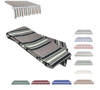 ZIUSFAC Tissu De Remplacement pour Auvent Toile D'Auvent Tissu De Rechange pour Store Banne 3.6x3 3x2.5 2.5x2 Toile De Remplacement pour Abri Pare-Soleil(Stripe,3.5x2.5/11.5x8.2ft)