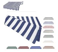 ZIUSFAC Tissu De Remplacement pour Auvent Toile D'Auvent Tissu De Rechange pour Store Banne 3.6x3 3x2.5 2.5x2 Toile De Remplacement pour Abri Pare-Soleil(Blue/White,3x2.5m/9.8x8.2ft)