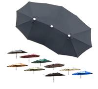 ZIUSFAC Toile De Remplacement Grand pour Parasol Double 460×270cm Housse De Rechange pour Parasol 12 Baleines Toile De Parasol Extra Large(Gray)