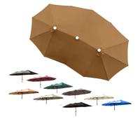 ZIUSFAC Toile De Remplacement Grand pour Parasol Double 460×270cm Housse De Rechange pour Parasol 12 Baleines Toile De Parasol Extra Large(Khaki)