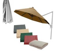 ZIUSFAC Toile De Remplacement pour Parasol Déporté Exterieur Tissu De Rechange 3.0 3.5m Toile De Parasol Housse De Rechange pour Parasol 8 Baleines(Khaki,300cm (9.8ft))