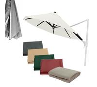 ZIUSFAC Toile De Remplacement pour Parasol Déporté Exterieur Tissu De Rechange 3.0 3.5m Toile De Parasol Housse De Rechange pour Parasol 8 Baleines(Beige,350cm(11.5ft))