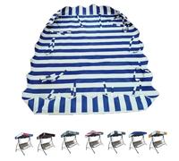 ZIUSFAC Toit Pour Balancelle De Jardin 2 Places Imperméable Toile De Rechange Pour Balançoire De Jardin 210D Housse De Toit De Balancelle Exterieur, Rayures(Blue,200x120cm/79x47in)