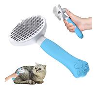 Zivacate Brosse Chat Brosse Chien[Prise ergonomique & nettoyage en un clic& Patented Design] Outil pour chiens/chats/lapins à poil court et long, Chien Accessoires(Bleu)