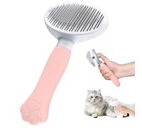 Zivacate Brosse Chat Brosse Chien[Prise ergonomique & nettoyage en un clic& Patented Design] Outil pour chiens/chats/lapins à poil court et long, Chien Accessoires(rose clair)
