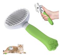 Zivacate Brosse pour Chats et Chiens [Poignée Ergonomique & Nettoyage en un Clic & Design Breveté] Brosse Auto-nettoyante pour Chiens/Chats/Lapins à Poils Courts et Longs (Vert)