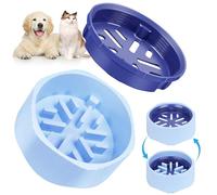 Zivacate Gamelle Anti Glouton 2-en-1 pour Chien et Chat - avec Modes Normal et Anti-Glouton | pour Ralentir l’Alimentation et Éviter Les Ballonnements | Antidérapant, Lavable au Lave-Vaisselle (Bleu)