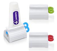 Zivacate Presse Tube Dentifrice, 3 Pièces Roulant Pivoter Distributeur de Dentifrice, Plastique Presse Tubes, Porte Tubes de Dentifrice, pour Salle de Bain, Cuisine, Chambre (Blanc)