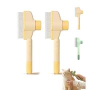 Zivaro Spazzola per Gatti, Spazzola Antipeli per Gatti Zivaro, Effetto Massaggiante, Rimuove I Peli Morti E in Eccesso, Pulizia Con Un Solo Pulsante per Gatti Capelli Lunghi/Corti (Orange*2)