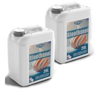 ZIVELA Bioéthanol 96,6 % 40 l | Alcool bio 96,6 % 2 x 20 l | Cheminée au bioéthanol | Combustion propre, sans fumée, flamme vive et stable