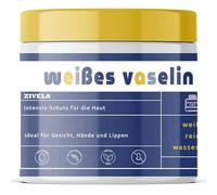 Zivela Gelée de pétrole blanche 500 g - Petrolatum pur pour peaux sèches - Protection intense de la peau pour le visage, les mains et les lèvres - Sans eau - Hypoallergénique - Végétalien - Sans