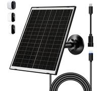 Zivif Chargeur de panneau solaire pour appareils photo Arlo Essential 2K (2e génération), Essential XL & Spotlight - USB-C & Micro USB, étanche IP66, support réglable à 360°, câble de 2,2 m
