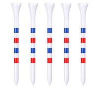 Zivisk Tee Golf Bois 83mm Lot de 100 Tees Golf en Bambou - Blanc & Rouge & Bleu
