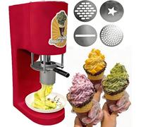 ZIXIAOS Machine à Glace Professionnelle pour Spaghettis Glacés, 80 W, 4 Sorties pour La Formation des Nouilles, Débit De 7,4 à 7,9 Gal/H, Extrudeuse à Pâtes Glacées Red